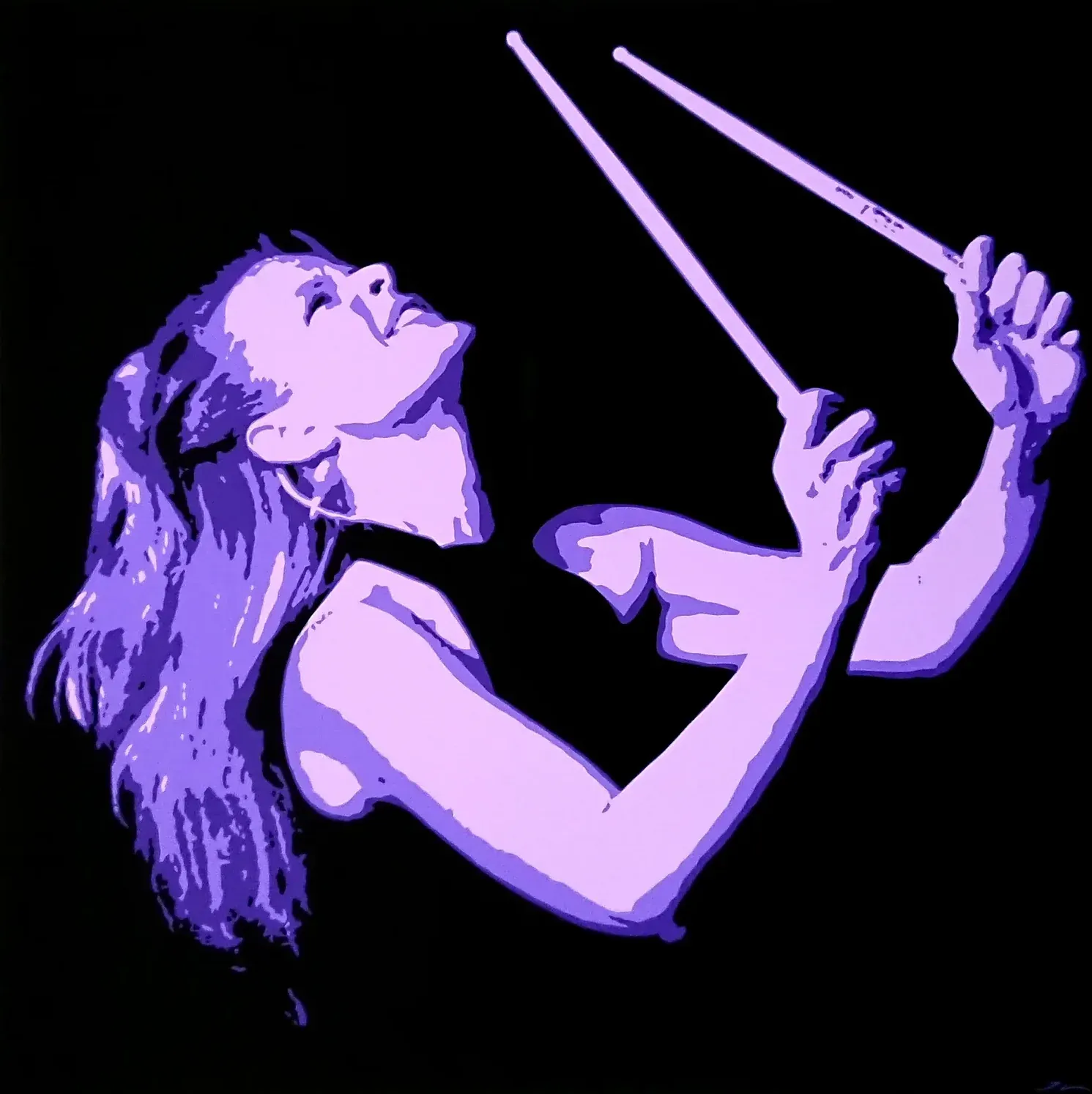 Drummer, Folienkunst von John Layers, 2021