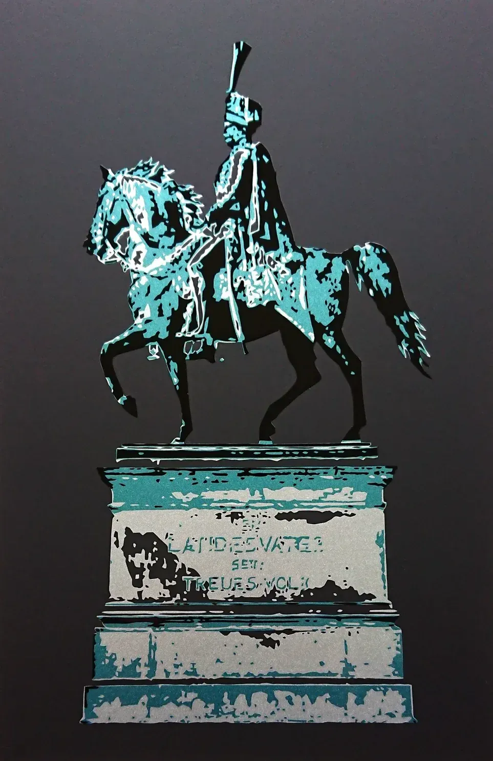 Ernst-August-Denkmal, Folienkunst von John Layers, 2024