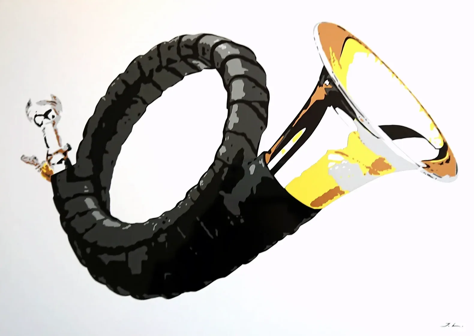 Jagdhorn, Folienkunst von John Layers, 2019