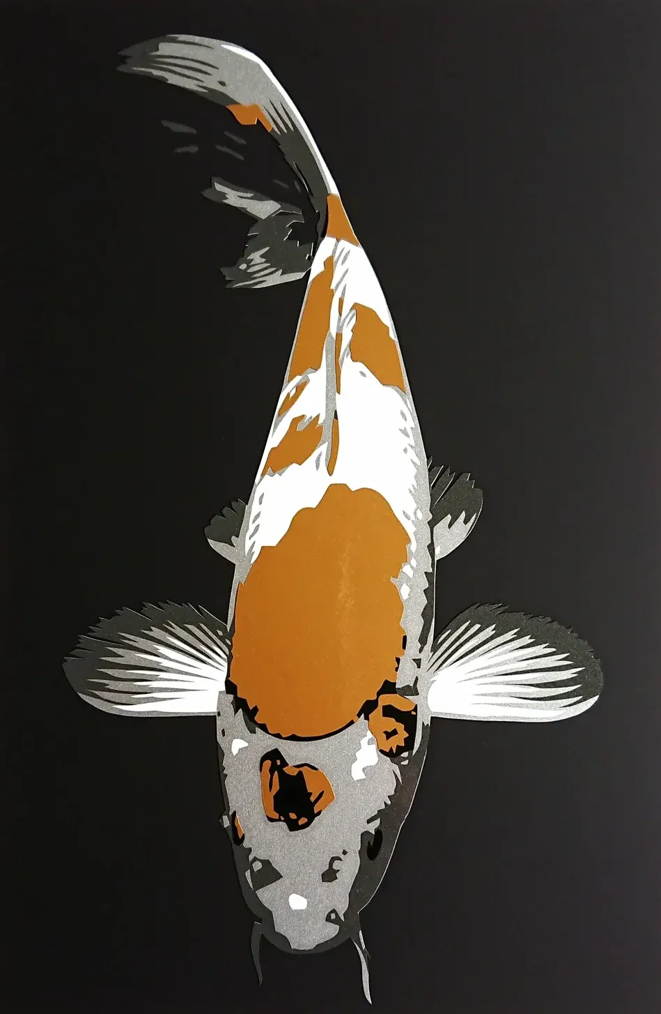 Koi 1, Folienkunst von John Layers, 2025